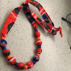 Florida gators hand made necklace